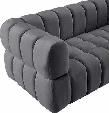 Meridian Furniture - Gwen Velvet Chair In Grey - 670Grey-C