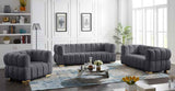 Meridian Furniture - Gwen Velvet Chair In Grey - 670Grey-C