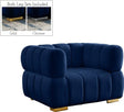 Gwen Velvet Chair In Navy - 670Navy-C | Meridian