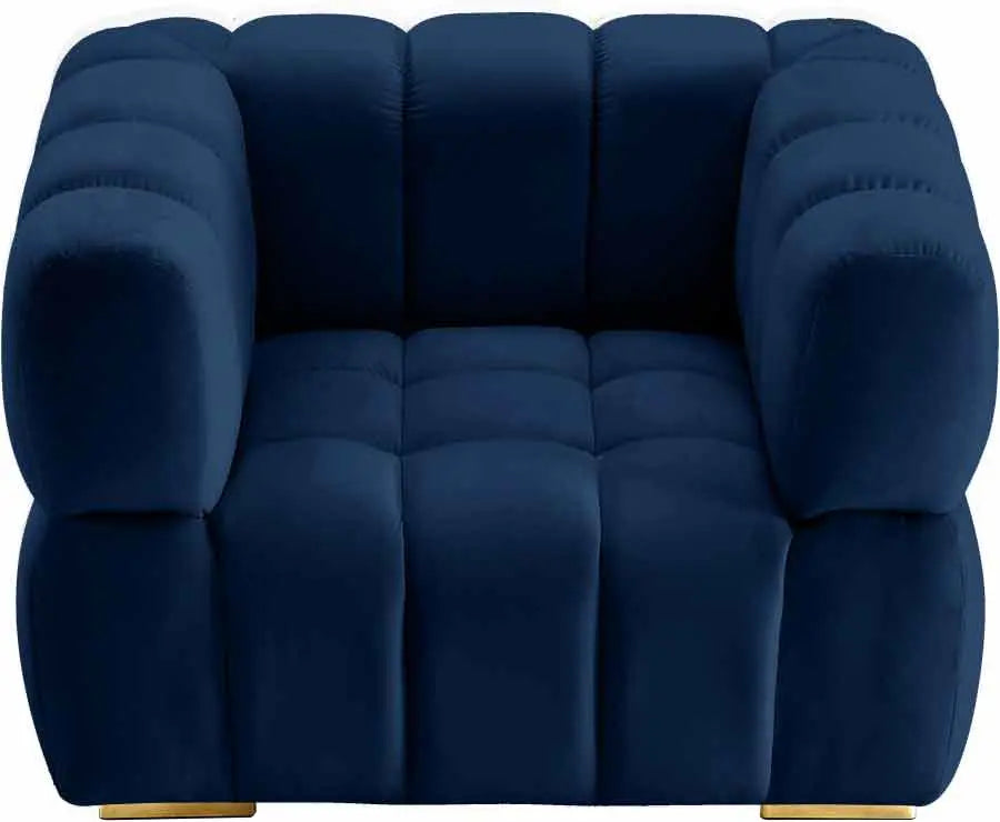 Meridian Furniture - Gwen Velvet Chair In Navy - 670Navy-C