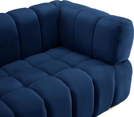 Meridian Furniture - Gwen Velvet Chair In Navy - 670Navy-C