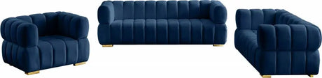 Meridian Furniture - Gwen Velvet Chair In Navy - 670Navy-C