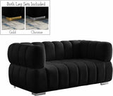 Meridian Furniture - Gwen Velvet Loveseat In Black - 670Black-L