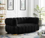 Meridian Furniture - Gwen Velvet Loveseat In Black - 670Black-L