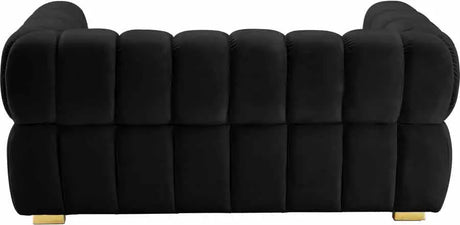 Meridian Furniture - Gwen Velvet Loveseat In Black - 670Black-L