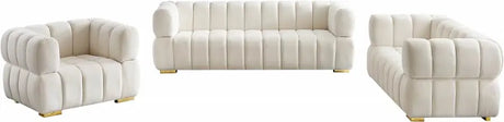 Meridian Furniture - Gwen Velvet Loveseat In Cream - 670Cream-L