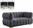 Gwen Velvet Loveseat In Grey - 670Grey-L | Meridian