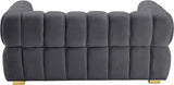 Meridian Furniture - Gwen Velvet Loveseat In Grey - 670Grey-L