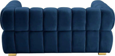 Meridian Furniture - Gwen Velvet Loveseat In Navy - 670Navy-L