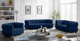 Meridian Furniture - Gwen Velvet Loveseat In Navy - 670Navy-L