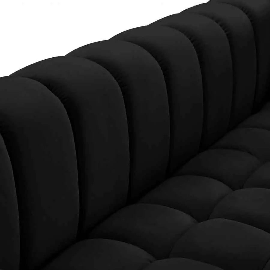 Meridian Furniture - Gwen Velvet Sofa In Black - 670Black-S