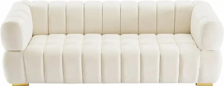 Meridian Furniture - Gwen Velvet Sofa In Cream - 670Cream-S