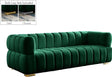 Gwen Velvet Sofa In Green - 670Green-S | Meridian