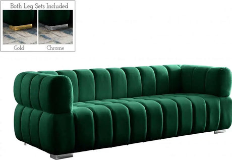 Meridian Furniture - Gwen Velvet Sofa In Green - 670Green-S