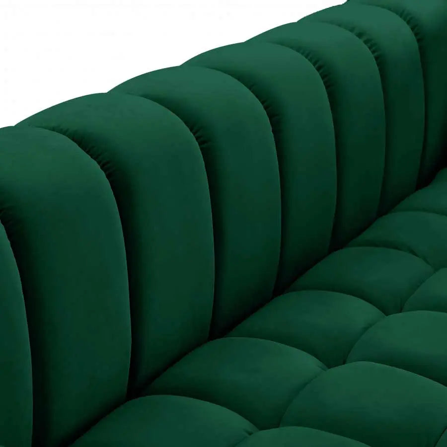 Meridian Furniture - Gwen Velvet Sofa In Green - 670Green-S