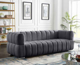 Meridian Furniture - Gwen Velvet Sofa In Grey - 670Grey-S