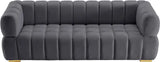 Meridian Furniture - Gwen Velvet Sofa In Grey - 670Grey-S