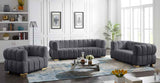 Meridian Furniture - Gwen Velvet Sofa In Grey - 670Grey-S