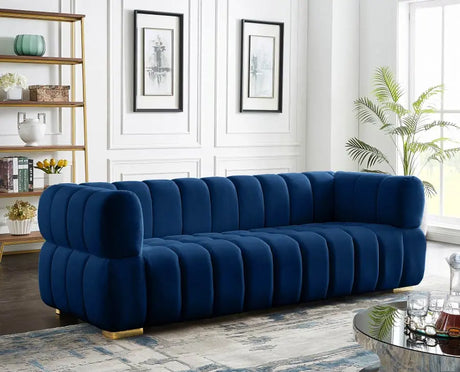 Meridian Furniture - Gwen Velvet Sofa In Navy - 670Navy-S