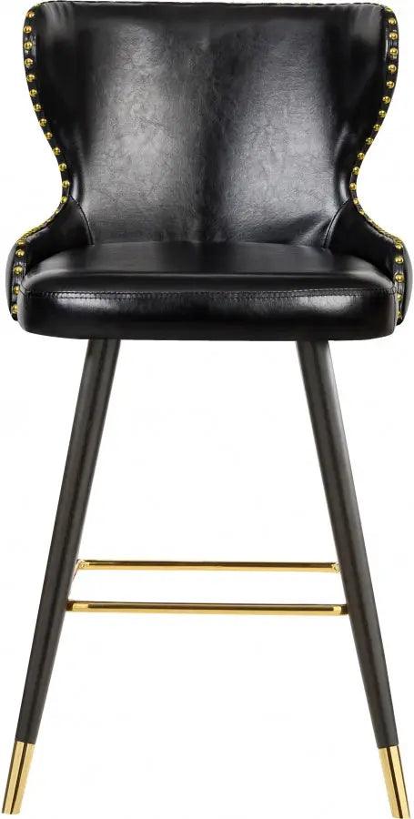 Meridian Furniture - Hendrix Faux Leather Counter Stool Set Of 2 In Black - 962Black-C