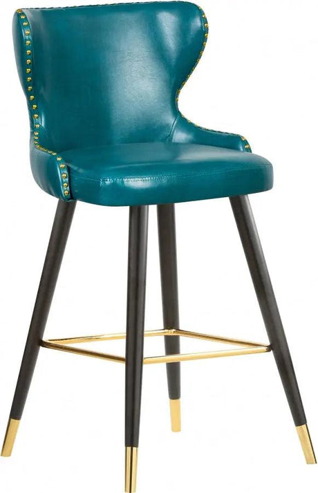 Meridian Furniture - Hendrix Faux Leather Counter Stool Set Of 2 In Blue - 962Blue-C