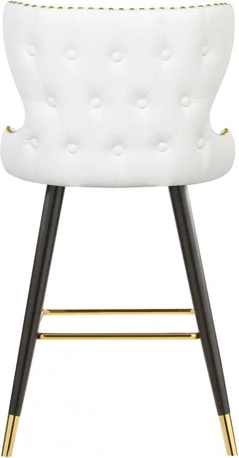 Meridian Furniture - Hendrix Faux Leather Counter Stool Set Of 2 In White - 962White-C