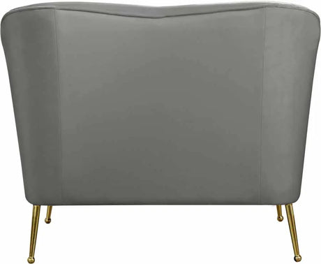 Meridian Furniture - Hermosa Velvet Chair In Grey - 658Grey-C