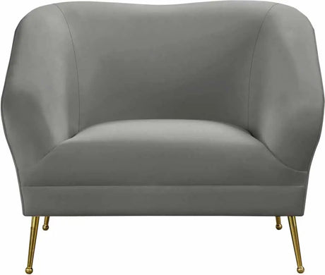 Meridian Furniture - Hermosa Velvet Chair In Grey - 658Grey-C