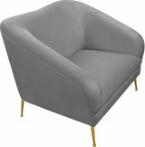 Meridian Furniture - Hermosa Velvet Chair In Grey - 658Grey-C