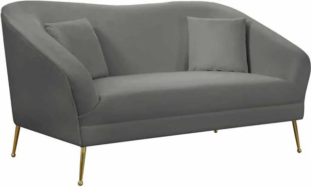 Meridian Furniture - Hermosa Velvet Loveseat In Grey - 658Grey-L