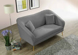 Meridian Furniture - Hermosa Velvet Loveseat In Grey - 658Grey-L