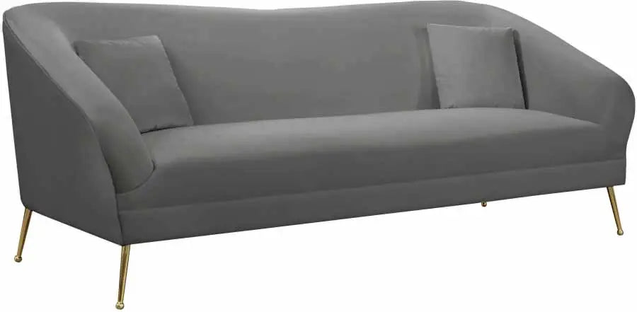 Meridian Furniture - Hermosa Velvet Sofa In Grey - 658Grey-S