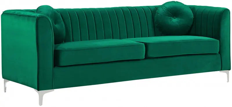 Meridian Furniture - Isabelle 3 Piece Living Room Set In Green - 612Green-S-3Set