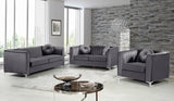 Meridian Furniture - Isabelle 3 Piece Living Room Set In Grey - 612Grey-S-3Set