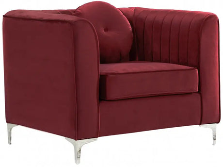 Meridian Furniture - Isabelle Velvet Chair In Burgundy - 612Burg-C