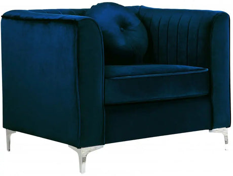 Meridian Furniture - Isabelle Velvet Chair In Navy - 612Navy-C