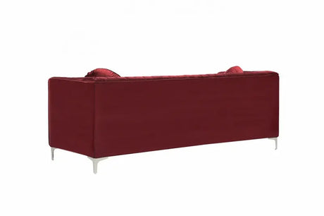 Meridian Furniture - Isabelle Velvet Loveseat In Burgundy - 612Burg-L