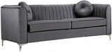 Meridian Furniture - Isabelle Velvet Sofa In Grey - 612Grey-S