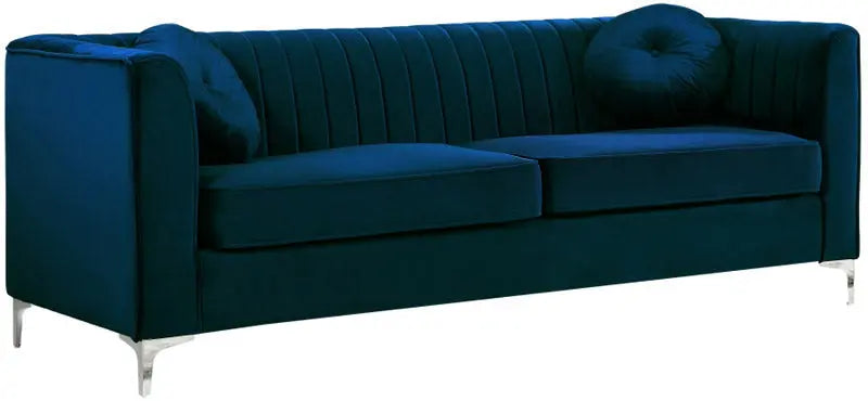 Meridian Furniture - Isabelle Velvet Sofa In Navy - 612Navy-S