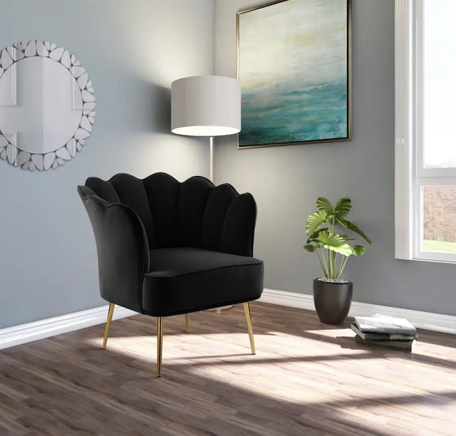 Meridian Furniture - Jester Velvet Accent Chair In Black - 516Black