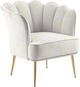 Meridian Furniture - Jester Velvet Accent Chair In Cream - 516Cream
