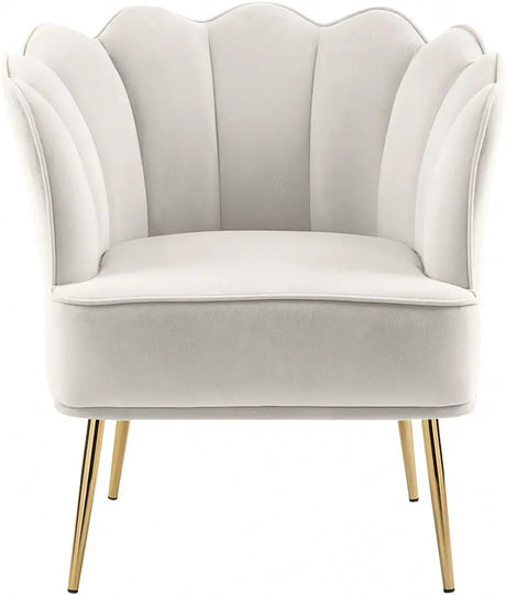 Meridian Furniture - Jester Velvet Accent Chair In Cream - 516Cream