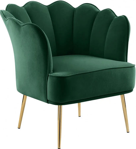 Meridian Furniture - Jester Velvet Accent Chair In Green - 516Green