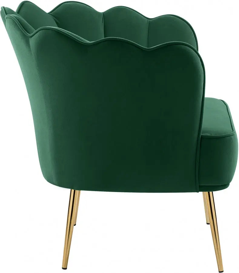 Meridian Furniture - Jester Velvet Accent Chair In Green - 516Green