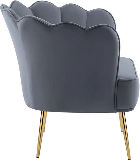 Meridian Furniture - Jester Velvet Accent Chair In Grey - 516Grey