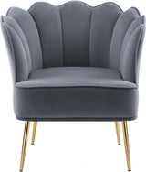 Meridian Furniture - Jester Velvet Accent Chair In Grey - 516Grey