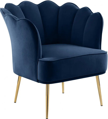 Meridian Furniture - Jester Velvet Accent Chair In Navy - 516Navy