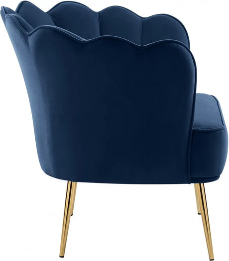 Meridian Furniture - Jester Velvet Accent Chair In Navy - 516Navy