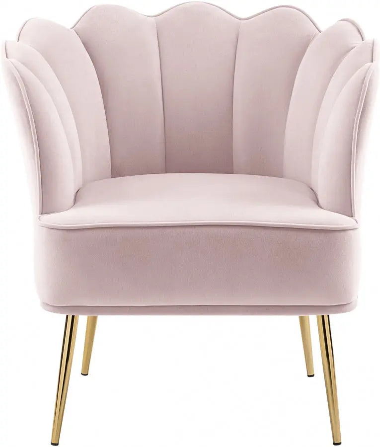 Meridian Furniture - Jester Velvet Accent Chair In Pink - 516Pink