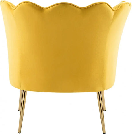 Meridian Furniture - Jester Velvet Accent Chair In Yellow - 516Yellow